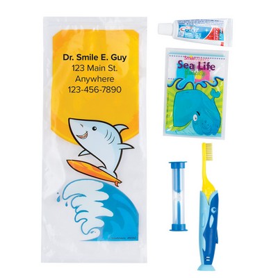 Custom Youth Shark Zippered Bag Dental Kits