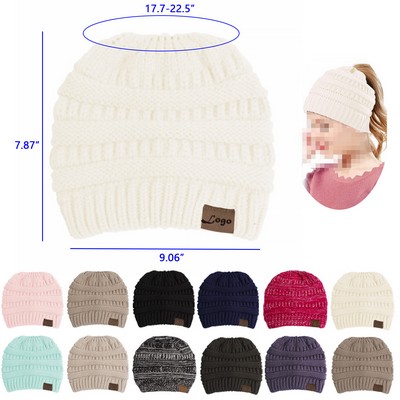 Beanie Tail Women Hat for Ladies and Girls