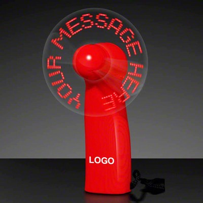 Rechargeable LED Handheld Message Fan