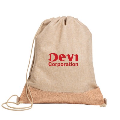 County Drawstring Bag with Cork Bottom