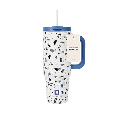 Tarazo Double Walled Insulated 40 OZ Tumbler With Straw