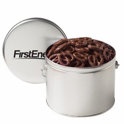 Half Gallon Snack Tins - Chocolate Mini Pretzels