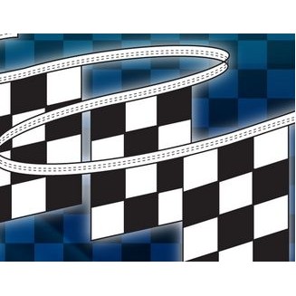 30' Black & White Checkered Rectangle Pennant String