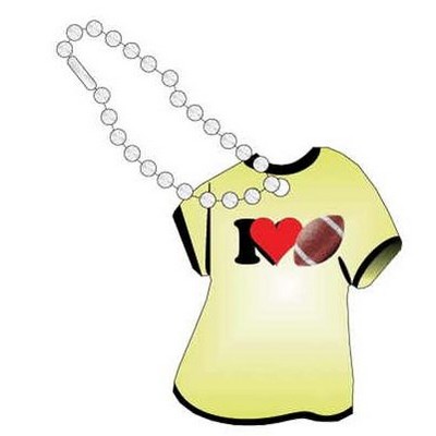 I Love Football Promotional T-Shirt Key Chain w/ Black Back (4 Square Inch)