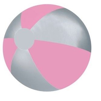 Translucent Pink/ Silver 16" Inflatable Alternating Color Beach Ball