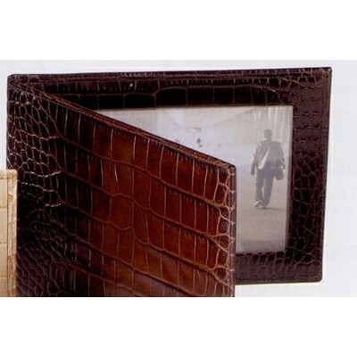 Landscape Bi Fold Leather Photo Frame (4"x6")