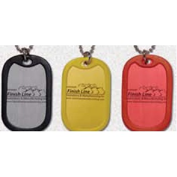 Brushed Aluminum Dog Tag w/Optional PVC Frame