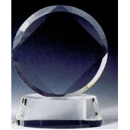 8½" Optic Crystal Faceted Circle Award