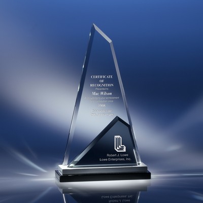 The Voyager Glass Award with Grey Glass Inset & Metal Accent