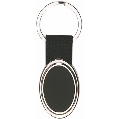 Double Sided Oval Black Key Chain