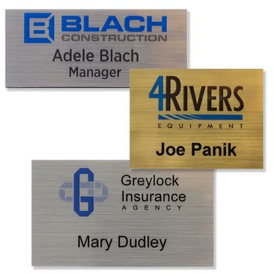 Zeus Metallic Plastic Name Badge (Up To 3" Sq.)