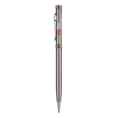 Twist Action Pen With Metallic Color Barrel