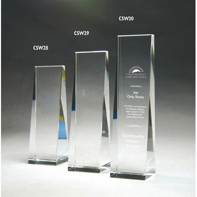 Slim Wedge Optic Crystal Award (2¾"x9")