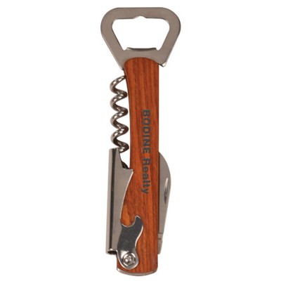 Wooden Bottle Opener & Wine Corkscrew