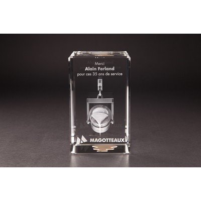 Beveled Rectangle Crystal Award (4 x 4 x 6 1/4")