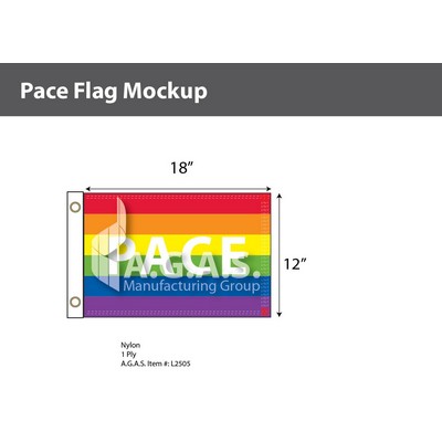 Rainbow Pace Flag 12"X18"