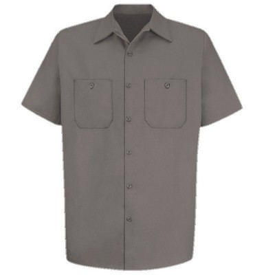 Red Kap™ Men's Short Sleeve Wrinkle Resistant Cotton Work Shirt - Graphite Gray