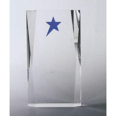 Optic Crystal Glaring Blue Star Award