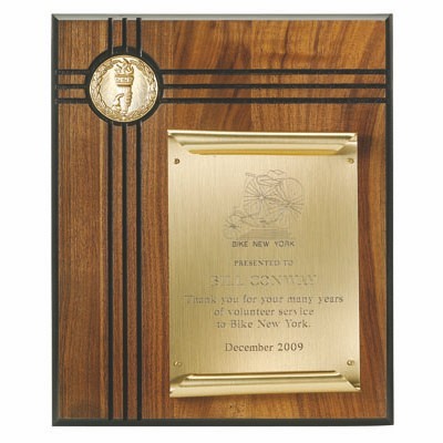 Genuine Walnut Plaque w/Scroll Plate Takes Insert (10"x12")