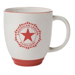 14 Oz. Bistro Heartland Colored Trim Mug (White/Red Trim)