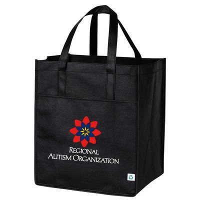 90 GSM Non-Woven Reusable Tote Bag w/ Handles,Drop-in Board