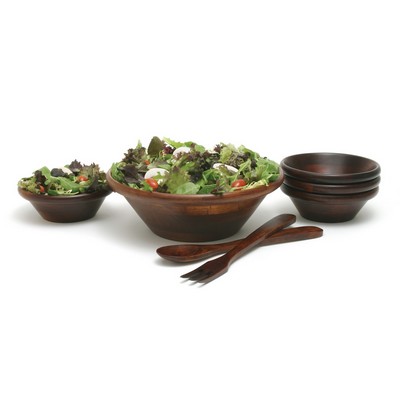 Lipper Cherry Finish 7 Piece Salad Set & 12" Servers