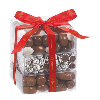 3 Way Present w/Chocolate Covered Almonds, Nonpareils & Bridge Mix