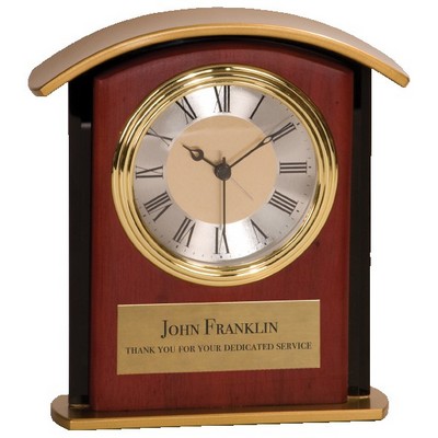 6 1/2" Mahogany Finish Gold Top Clock