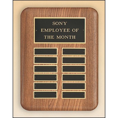 Solid Walnut Perpetual Plaque, 11 x 15", 24 plates