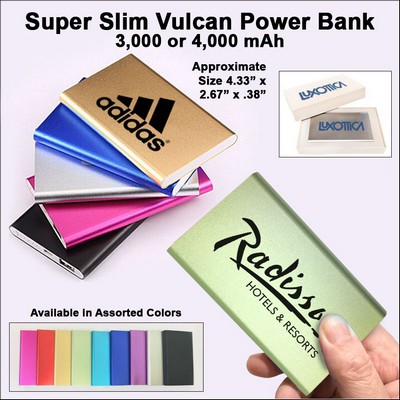 Super Slim Vulcan Power Bank 4000 mAh - Green