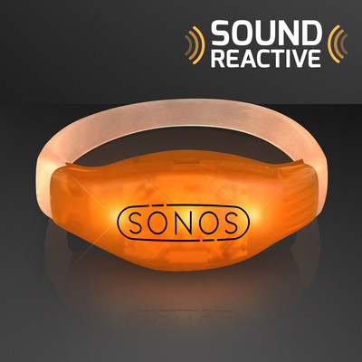 Sound Activated Light Up Orange LED Flashing Bracelets