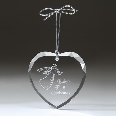 Etched Enamel Custom Engraved Heart Ornament