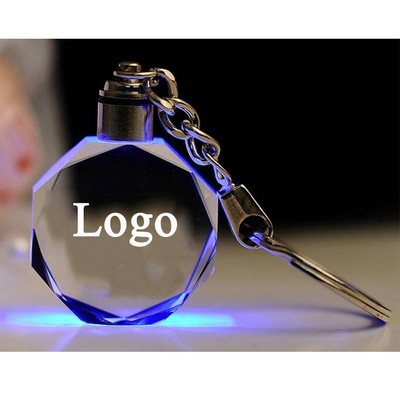 LED Glowing Crystal Keychain