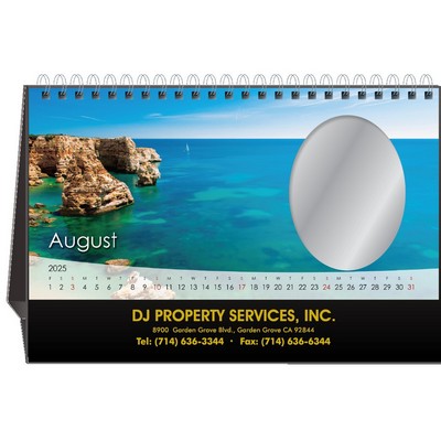 Reflections 2025 Mirror Desktop Calendar w/Gold Imprint