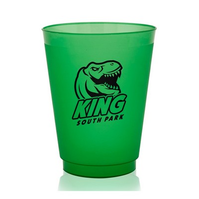 16 oz. Court Side Frosted Plastic Stadium Cup (1 Color Imprint)