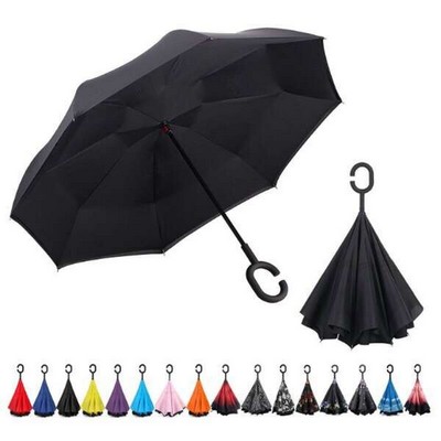 Reverse Double-Layer Waterproof Straight Umbrella