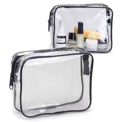 Clear Vinyl Travel Size Cosmetic Bag