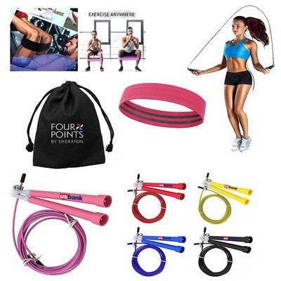 Kidder iBank® Booty Exercise Band + Jump Rope (Pink)