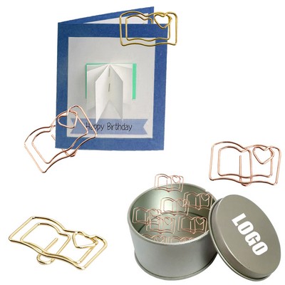 Book Shaped Paper Clips in Tin Box