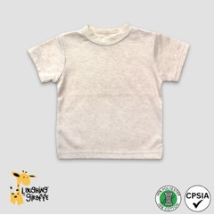 Baby Crew Neck T-Shirts - Oatmeal - Polyester-Cotton Blend - Laughing Giraffe®