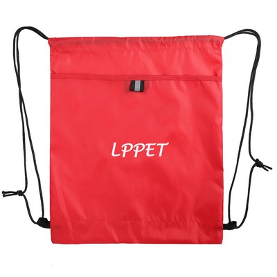 Drawstring Sports Bag With Front Pocket