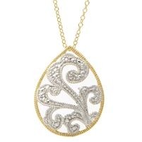 Jilco Inc. 14K Yellow Gold Diamond Filigree Necklace