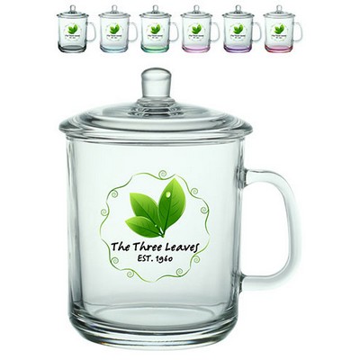 15 oz. Glass Tea Cups with Lids