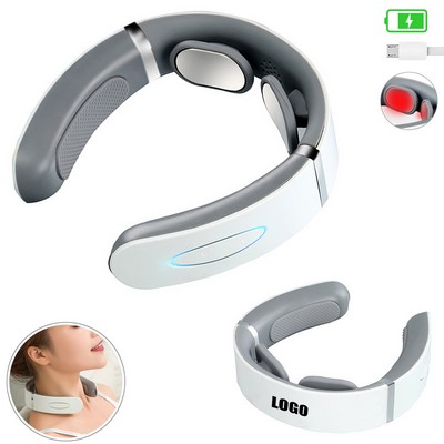 Rechargeable Electric Pulse Neck Massager w/Heat Therapy