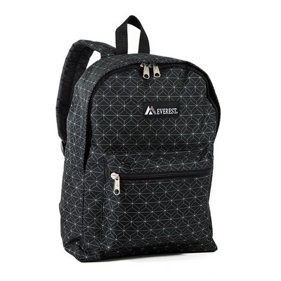 Everest Basic Pattern Backpack, Geometric Black/White