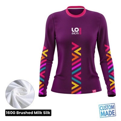 Women's Sublimation Brushed Milk Silk Long Sleeve T-Shirt - 160 gsm