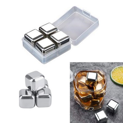 4 PCS Stainless Steel Ice Cube Set