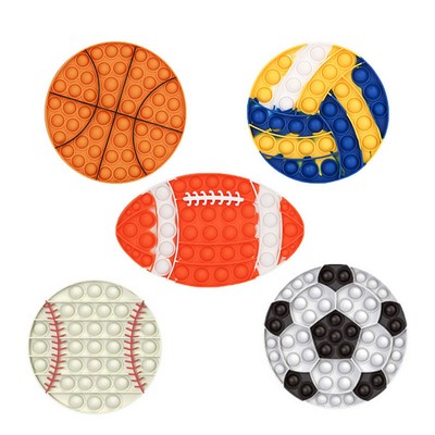 Ball Sports Shaped Silicone Push Bubbles Fidget Sensory Toy