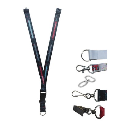 1" Dye-Sublimated Lanyard w/ Safety Breakaway Buckle Release