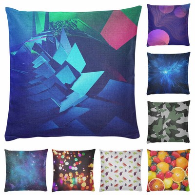 Full Color Imprint Linen Pillow Case